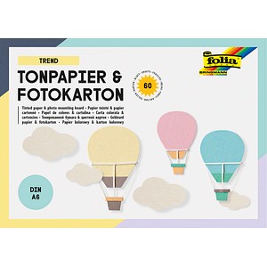 folia Tonpapier- und Fotokarton-Block TREND, A6, 60 Blatt