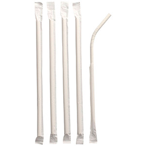 PAPSTAR Papier-Trinkhalm "pure", 200 mm, weiß