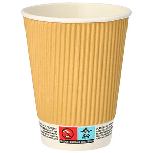 PAPSTAR Papp-Trinkbecher "pure" Ripple Wall, 0,3 l, beige