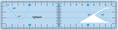 Maped Geometrie-Lineal, bruchfest, 200 mm, blau-transparent
