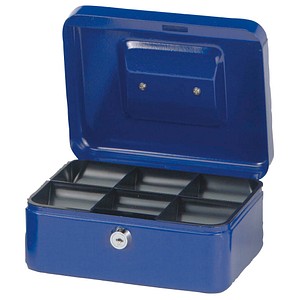 MAUL Geldkassette, blau, Maße: (B)200 x (T)170 x (H)90 mm aus lackiertem Stahl,