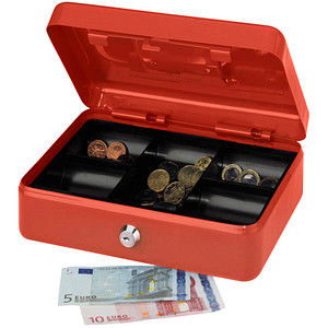 MAUL Geldkassette, rot, Maße: (B)250 x (T)191 x (H)88 mm (56113-25)