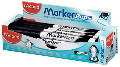 Maped Whiteboard-Marker Marker'Peps, schwarz, 12er Display