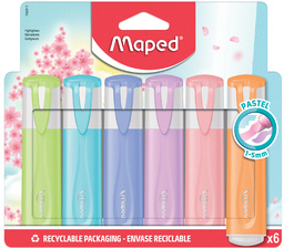 Maped Textmarker FLUO'PEPS Classic PASTEL, 6er Etui