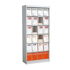 kerkmann Media-Zeitschriftenschrank, 24 Fächer, lichtgrau