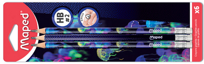 Maped Bleistift DEEPSEA PARADISE, mit Radierer, HB, 6er
