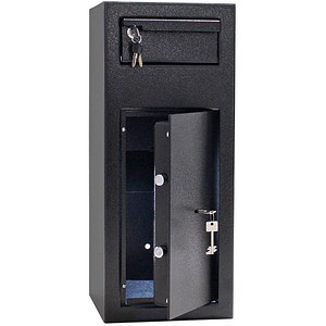 ROTTNER Einwurftresor CashMatic 1 Sicherheitsstufe A nach VDMA 24992 schwarz 25,0 x 26,0 x 60,0 cm
