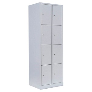 LÜLLMANN Schließfachschrank lichtgrau 520420, 8 Schließfächer 60,0 x 50,0 x 180,0 cm