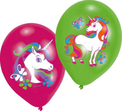 Ballons Unicorn farblich sortiert
