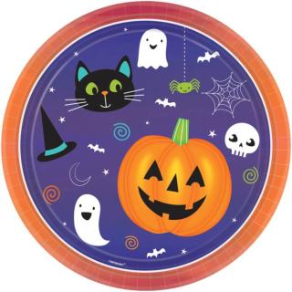 8 Teller Halloween Friends rund Papier