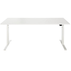 ith möbel EasyT höhenverstellbarer Schreibtisch titanweiß rechteckig T-Fuß-Gestell weiß 180,0 x 80,0 cm
