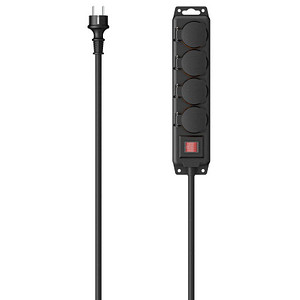 hama 4-fach Steckdosenleiste mit Schalter 2,0 m schwarz