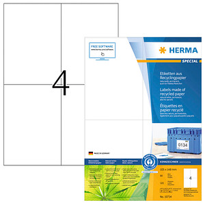 320 HERMA Etiketten weiß 105,0 x 148,0 mm