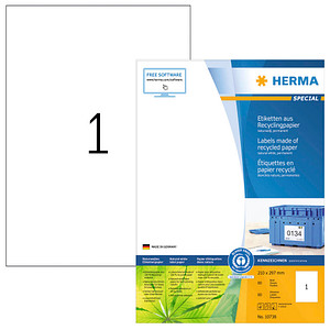 80 HERMA Etiketten weiß 297,0 x 210,0 mm