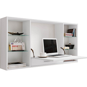 VCM my office Teala Wandschreibtisch weiß quadratisch hängend weiß 120,0 x 20,0 cm