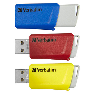 Verbatim USB-Sticks Store ´n´ Click rot, gelb, blau 16 GB