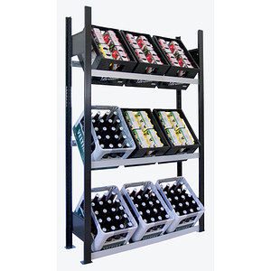 SCHULTE Getränkekistenregal 37006-S schwarz, silber 100,0 x 30,0 x 180,0 cm