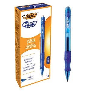 12 BIC Gel-ocity Gelschreiber blau/transparent 0,3 mm, Schreibfarbe: blau