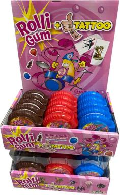 Funny Candy Rolli Gum + Tattoo 15g