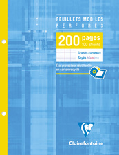 Clairefontaine Feuillets mobiles perforés, 170 x 220 mm