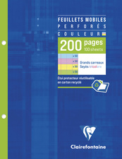 Clairefontaine Feuillets mobiles, 170 x 220mm, seyès,assorti