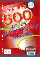 Calligraphe Copies doubles perforées, A4, séyès