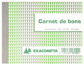 EXACOMPTA Manifold "Bon pour", 105 x 135 mm, dupli