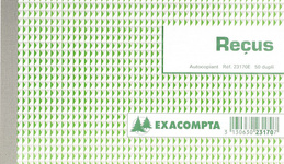 EXACOMPTA Manifold "Reçus", 105 x 180 mm, dupli