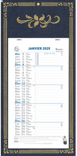 EXACOMPTA Calendrier mural 2025, 230 x 130 mm, fond Skytos