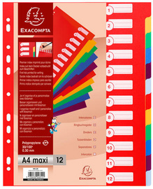 EXACOMPTA Kunststoff-Register, blan ko, A4 Überbreite, 6- (8701129)