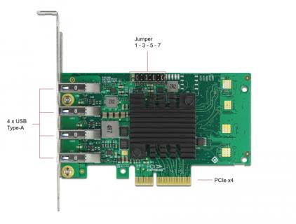 DELOCK PCI Express x4 Karte zu 4 x extern USB 3.0 Quad Channel - Low Profile Fo