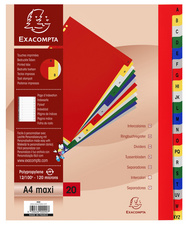 EXACOMPTA Kunststoff-Register, A-Z, DIN A4+, 20-teilig