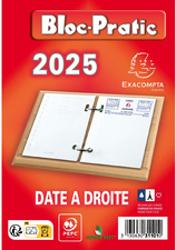 Exacompta Bloc de bureau Bloc-Pratic, 2025, date à droite