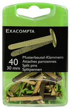 EXACOMPTA Rundkopf-Musterbeutelklammern, aus Messing, 30 mm
