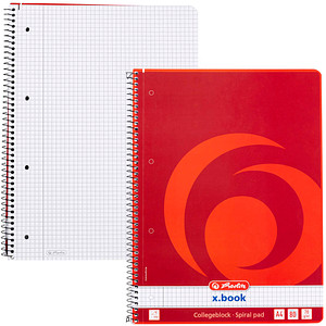herlitz Collegeblock x.book, DIN A4, 80 Blatt, kariert