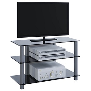 VCM my media TV-Lowboard Sindas silber, schwarzglas