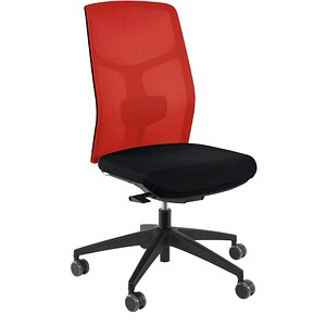 ORIGINAL STEIFENSAND Bürostuhl Eserio Netz rot, schwarz Stoff