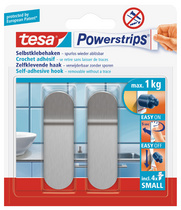 tesa Powerstrips Haken SMALL Metall, halbrund