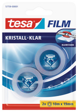 tesa Film kristall-klar, 2 Rollen, Blister, 19 mm x 10 m