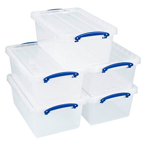 5 Really Useful Box Aufbewahrungsboxen 5x 10,2 l transparent 40,5 x 26,0 x 16,0 cm