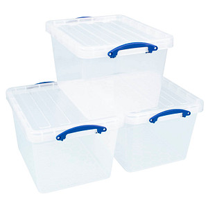 3 Really Useful Box Aufbewahrungsboxen 3x 40,0 l transparent 50,0 x 39,5 x 31,5 cm