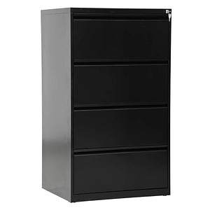 Gürkan Hängeregistraturschrank schwarz mit 4 Schubladen 76,0 x 62,0 x 132,0 cm