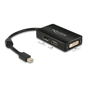 DeLOCK Mini-DisplayPort/DVI, DisplayPort, HDMI Adapter 0,16 m schwarz
