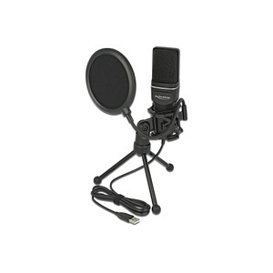DELOCK Prof. USB Kondens. Mikrofon Set | für Podcasting, Gaming und Gesang