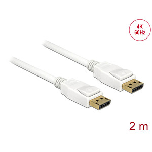 DeLOCK DisplayPort Kabel 4K 2,0 m weiß
