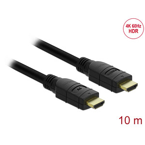 DeLOCK High Speed HDMI Ethernet Kabel 4K 60 Hz HDR 10,0 m schwarz