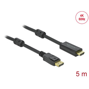 DeLOCK DisplayPort/HDMI Kabel 4K 60 Hz 5,0 m schwarz