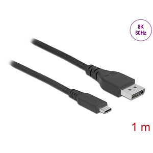 DeLOCK USB C/DisplayPort 1.4 Kabel 8 K 60 Hz 1 m schwarz
