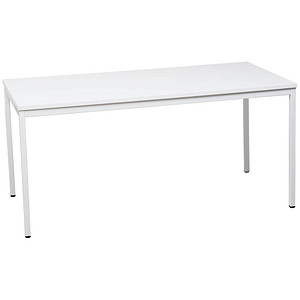 Gürkan Mehrzwecktisch weiß rechteckig, Vierkantrohr weiß, 160,0 x 80,0 x 75,0 cm