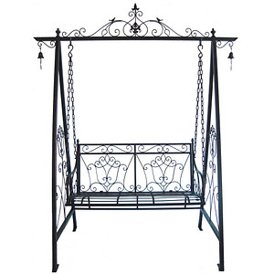 Garden Pleasure Gartenbank Kari 950390 schwarzbraun Metall 178,0 cm